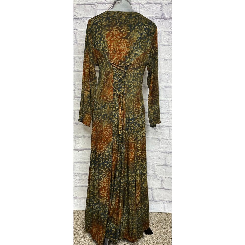 Lost River Clothing Co. Rustic Earthy Batik Boho Back Lace Up Maxi Dress - Picture 4 of 13